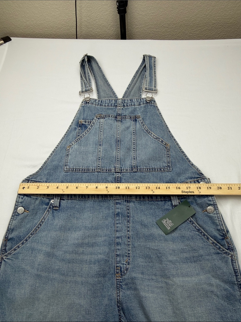 wild fable Light Blue Denim Overall Jean Shorts - Picture 4 of 10